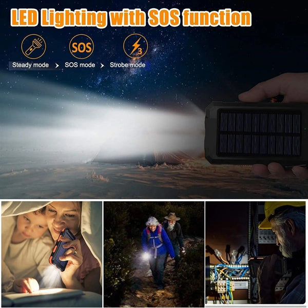 20000Mah Portable Solar Power Bank With Flashlight