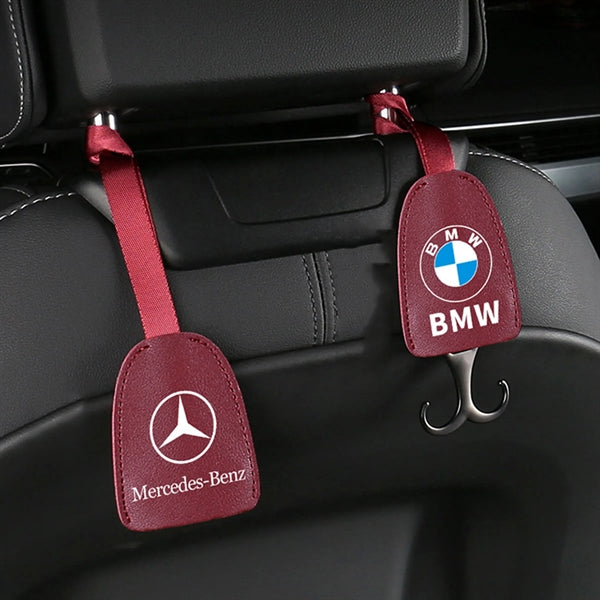 Car Seat Headrest Leather Hooks