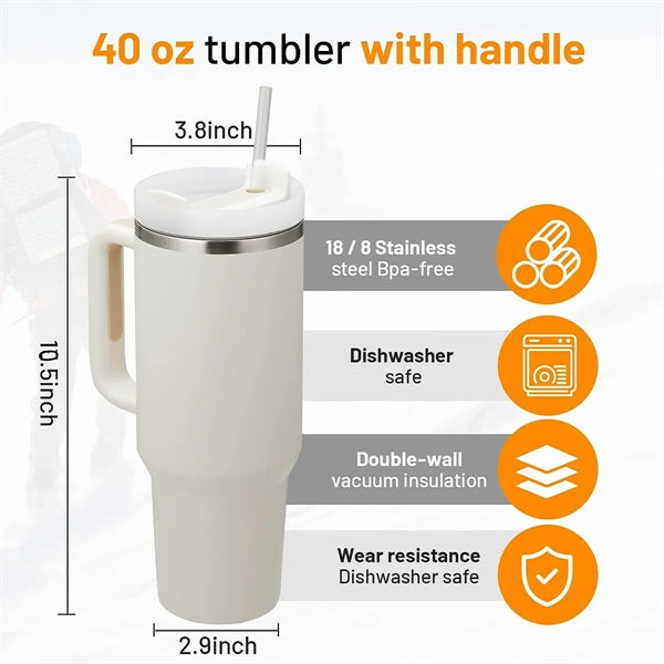 Fashion Classic 40 Oz Tumbler with Lid and Straw