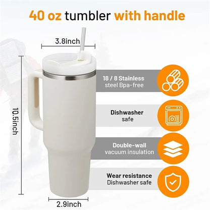 Fashion Classic 40 Oz Tumbler with Lid and Straw