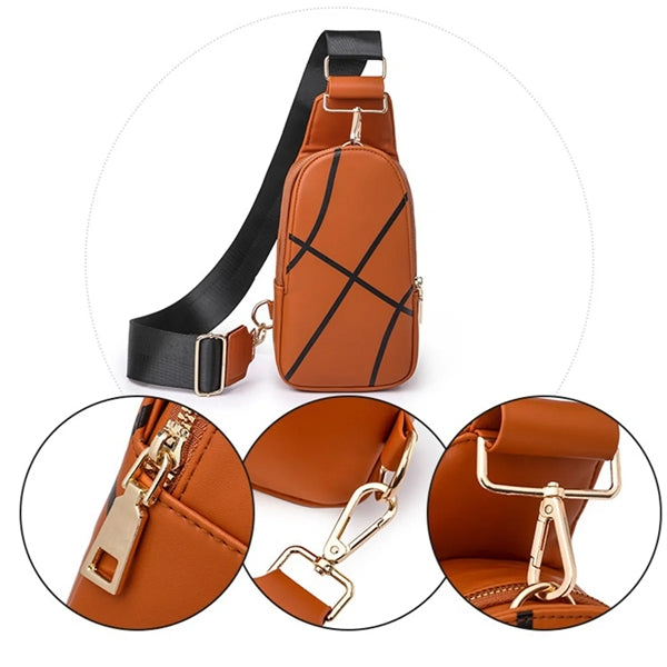 PU Leather Sling Bag Crossbody Backpack Shoulder Rucksack