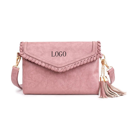 PU Leather Shoulder Crossbody Bag With Tassels