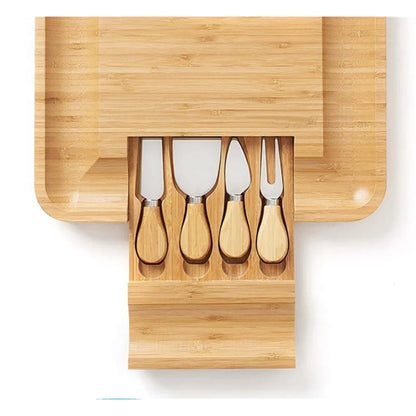 Bamboo Cheese Board and Knife Set