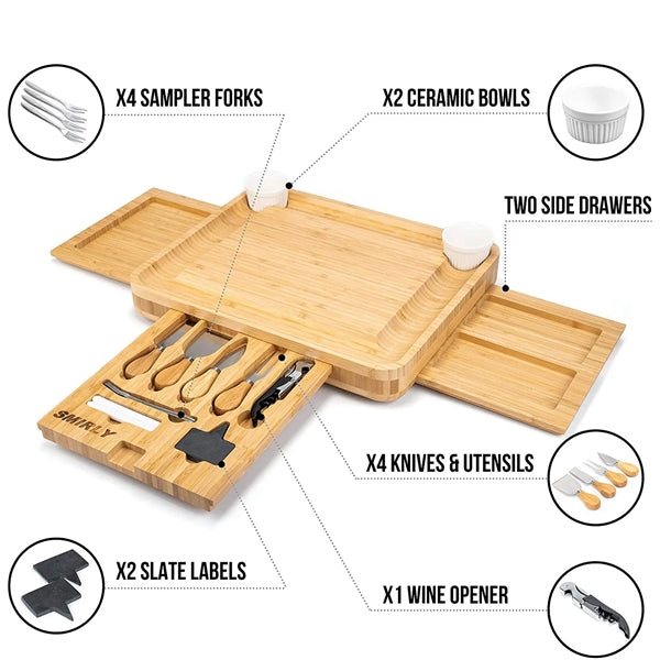 Bamboo Large Charcuterie Board Set