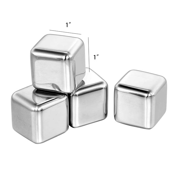 Chilled Square Stainless Steel Ice Cubes With