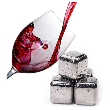 Chilled Square Stainless Steel Ice Cubes With
