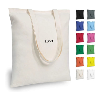 Large Vertical Canvas Tote Bag In Solid Color