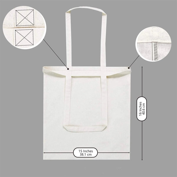Large Vertical Canvas Tote Bag In Solid Color