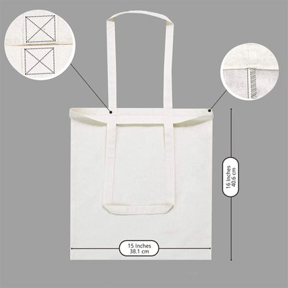 Large Vertical Canvas Tote Bag In Solid Color