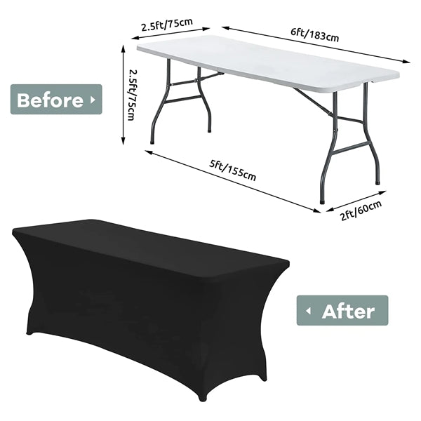 6 Feet Solid Color Stretch Envelops The Tablecloth