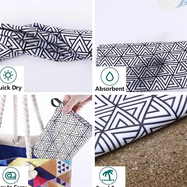 Microfiber Pool Sandproof Beach Towel Blanket
