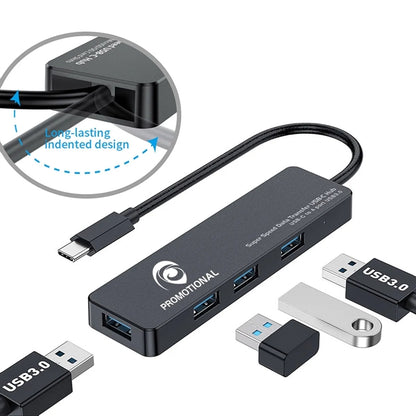 Portable Ultra Slim 4 Port USB Data Hub Adapter Compatible