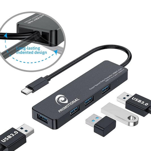 Portable Ultra Slim 4 Port USB Data Hub Adapter Compatible