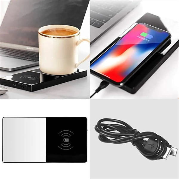 2 In 1 Heating Mug Cup Warmer Electric Wireless Charger