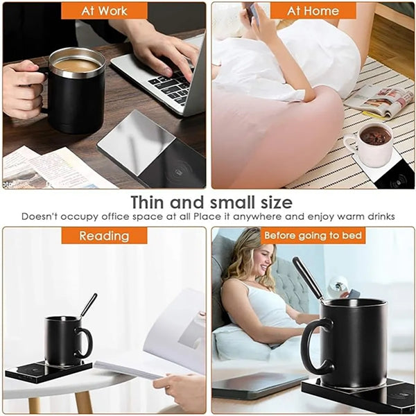 2 In 1 Heating Mug Cup Warmer Electric Wireless Charger