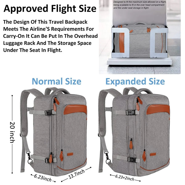 50L Travel Carry on Backpacks with 3 Packing Cubes