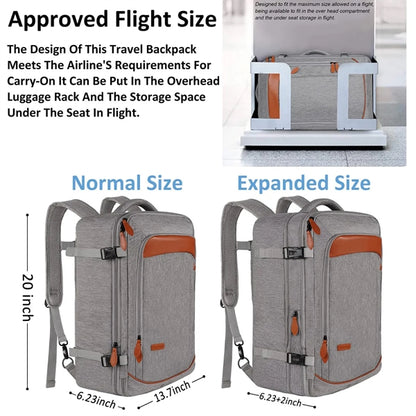 50L Travel Carry on Backpacks with 3 Packing Cubes