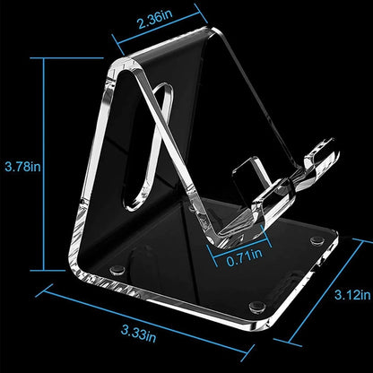 Portable Acrylic Clear Cell Phone Stand Holder for Desk