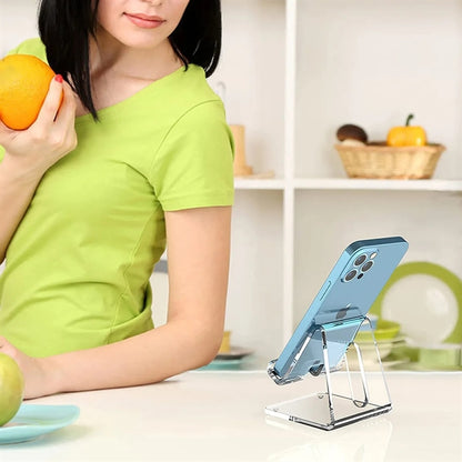 Portable Acrylic Clear Cell Phone Stand Holder for Desk