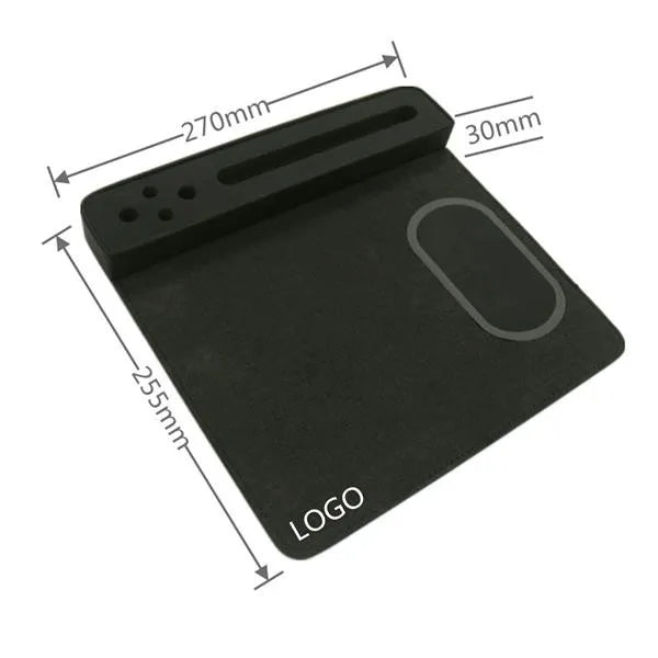 Fast Wireless Charger Mousepad With Pen Holder