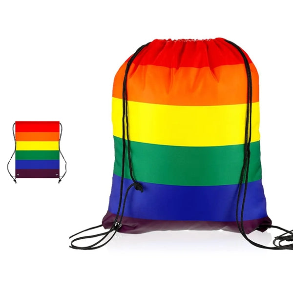 Rainbow Drawstring Backpack