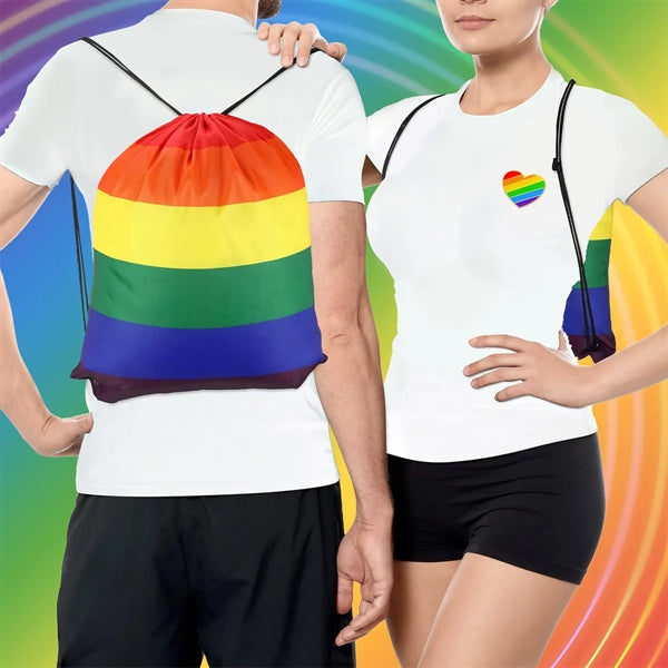 Rainbow Drawstring Backpack