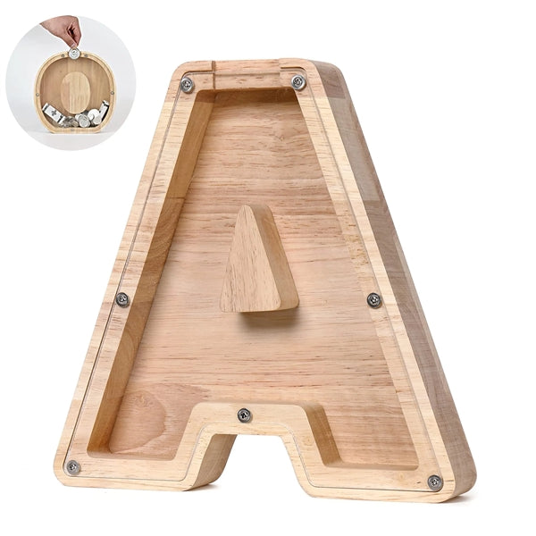 Wooden Letter Piggy Bank