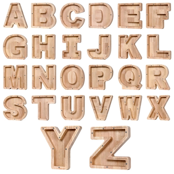 Wooden Letter Piggy Bank