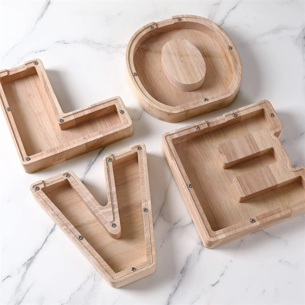 Wooden Letter Piggy Bank