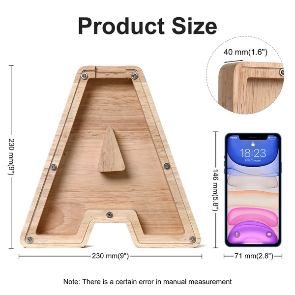 Wooden Letter Piggy Bank