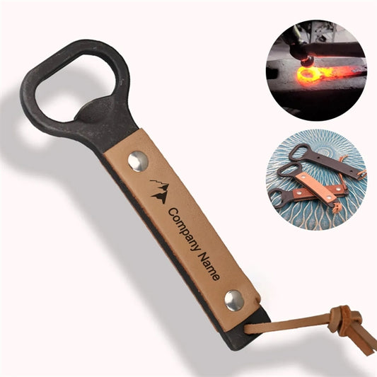 Personalized Leather Strap Bottle Opener
