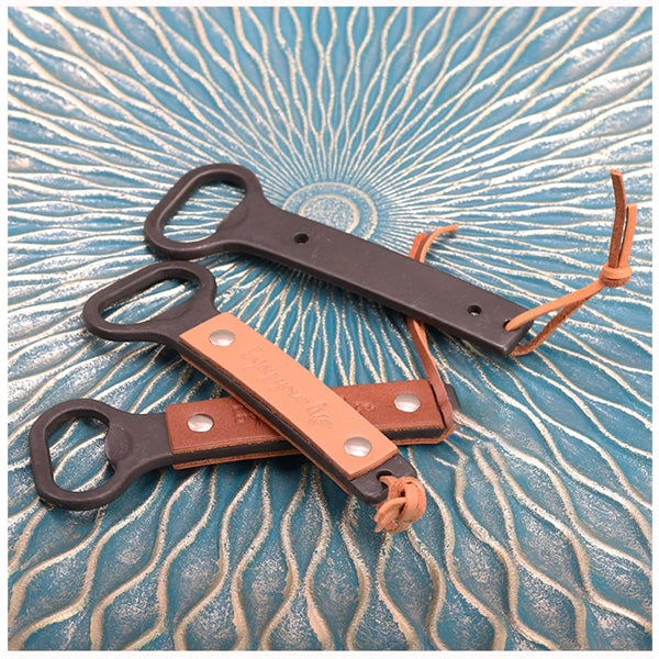 Personalized Leather Strap Bottle Opener