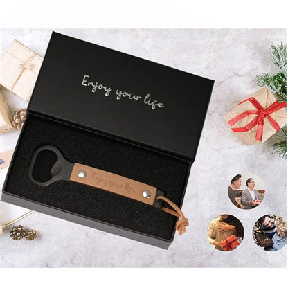 Personalized Leather Strap Bottle Opener
