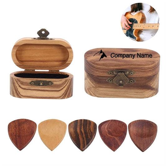 Guitar Picks Wooden Storage Box