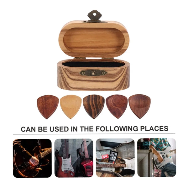 Guitar Picks Wooden Storage Box