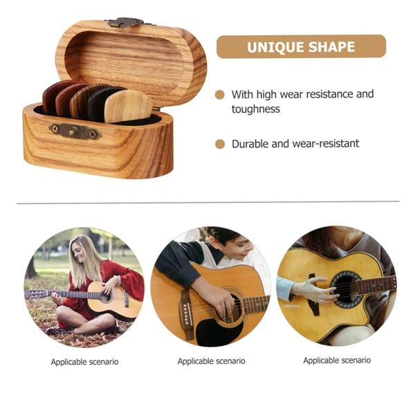 Guitar Picks Wooden Storage Box