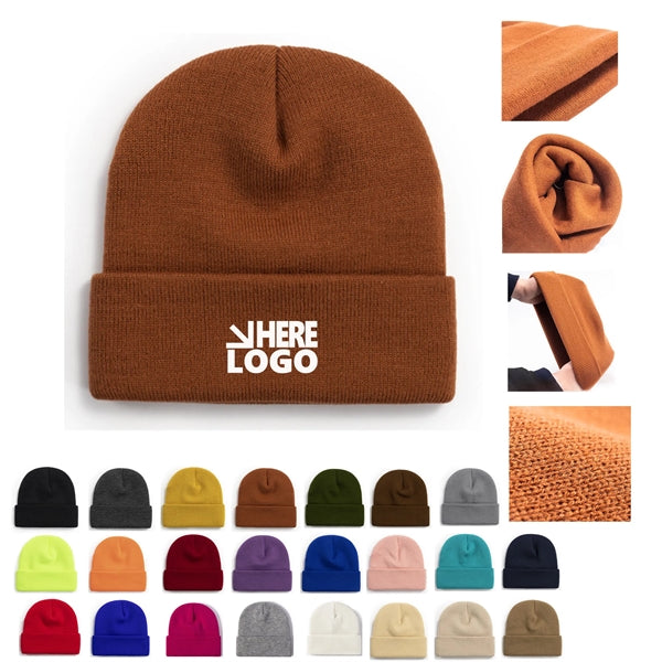 Unisex Adult Knit Cuffed Beanie Hat