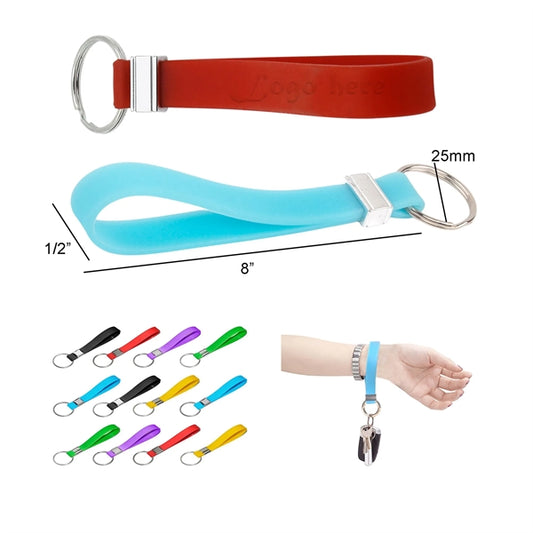 Silicone Debossed Wristband Keychain