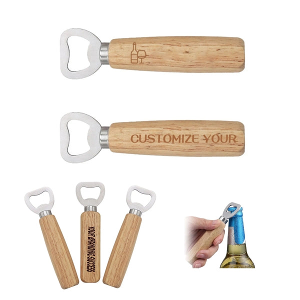 Reuseable Natural Wooden Bottle Opener