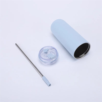 16 Oz Insulated Tumbler With Straw