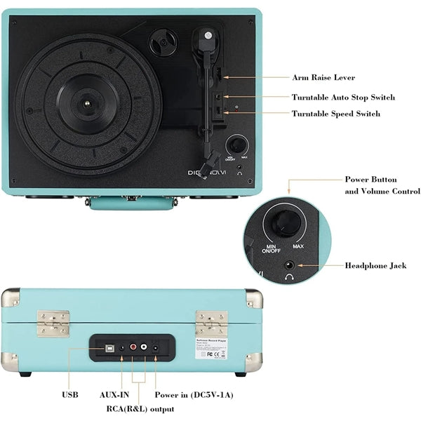 Suitcase Vinyl Record Player