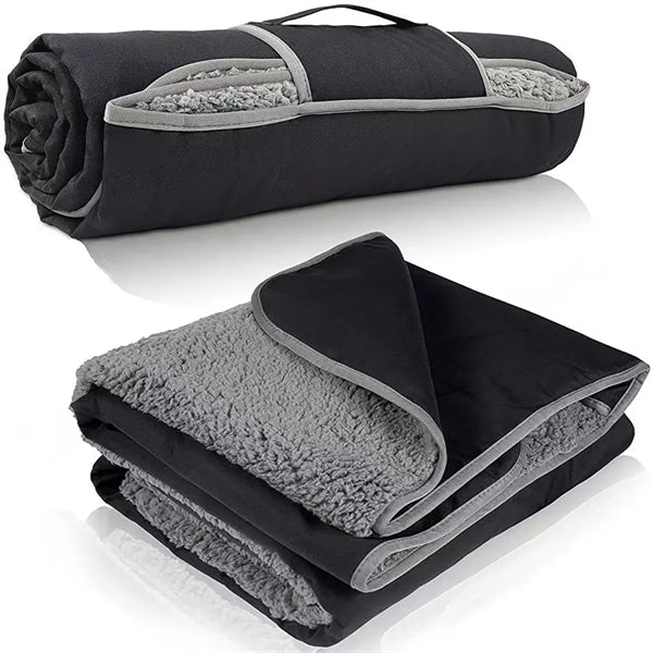 Customizable Waterproof Outdoor Blanket with Sherpa Lining