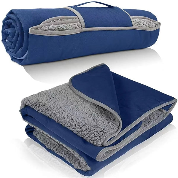 Customizable Waterproof Outdoor Blanket with Sherpa Lining