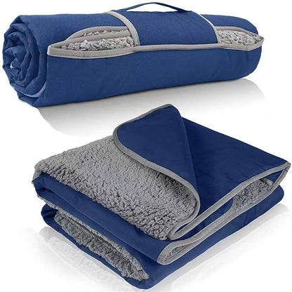 Customizable Waterproof Outdoor Blanket with Sherpa Lining