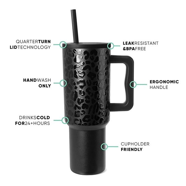 Branded 40 oz Insulated Portable Travel Tumbler with Handle