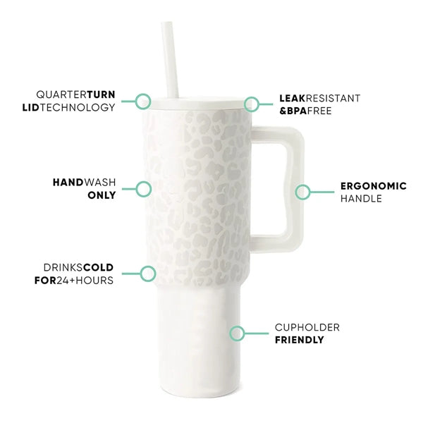 Branded 40 oz Insulated Portable Travel Tumbler with Handle