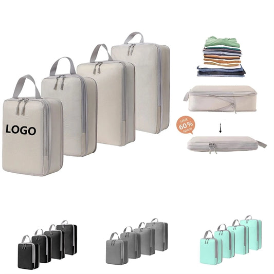 4 Set Compression Packing Cubes Travel Accessories