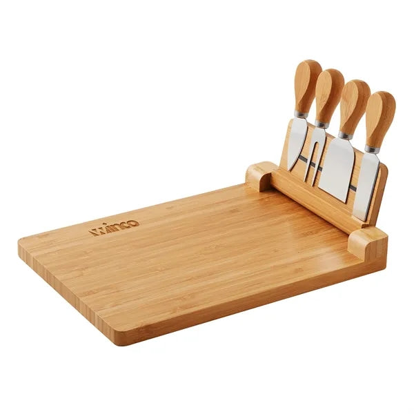 5 Piece Magnetic Bamboo Cheese Board Charcuteri Set
