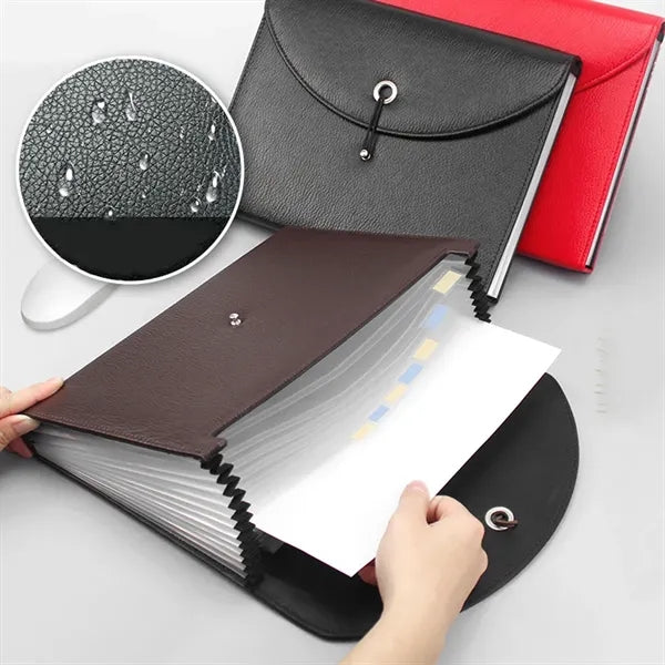 Pu Leather Expanding 13 Pockets File Folders