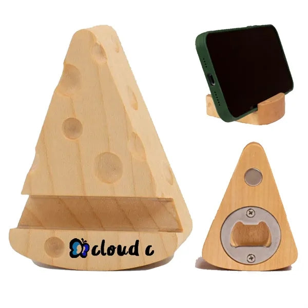 Cheese-Shaped Phone Holder With Bottle Opener